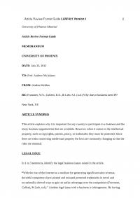 Article review University of