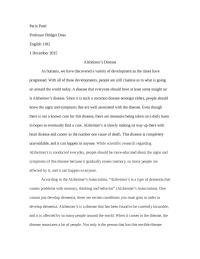 Alzheimer's Research Paper