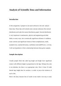 Analysis of Scientific Data and Information