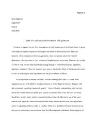 Codes of Conduct and the Freedom of Expression