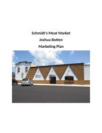 Marketing Plan – Schmidt’s Meat Market