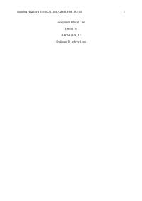 Analysis of Ethical Case