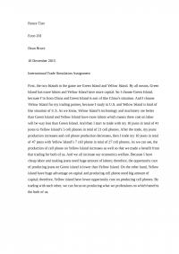 International Trade Simulation Assignment