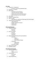 Stat 250 Key Points