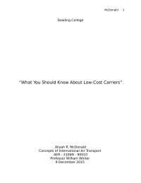 Low Cost Carriers