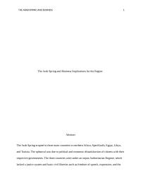 Arab spring and business implications