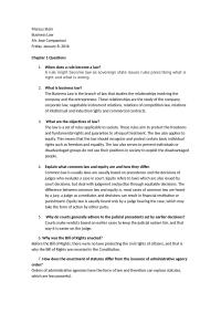 Business Law Chapter 1