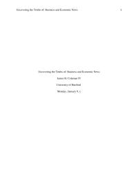 Uncovering The Truths Of: Business And Economic News