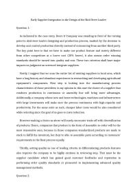 Early Supplier Integrate Case study