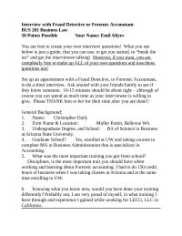 Interview with Fraud Detective or Forensic Accountant