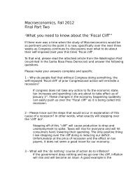 What you need to know about the ‘Fiscal Cliff’
