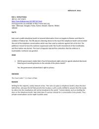 Case Brief Katz v Unites States