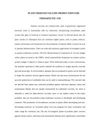 Plant derived vaccine for therapeutic use