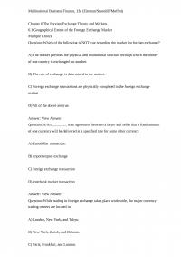 Multinational Business Finance 13th Edition Test Bank Chapter 3