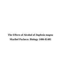 The Effects of Alcohol of Daphnia magna