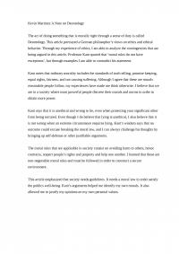 Kevin Martinez A Note on Deontology