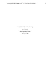 Proctor & Gamble Sustainable Advantage