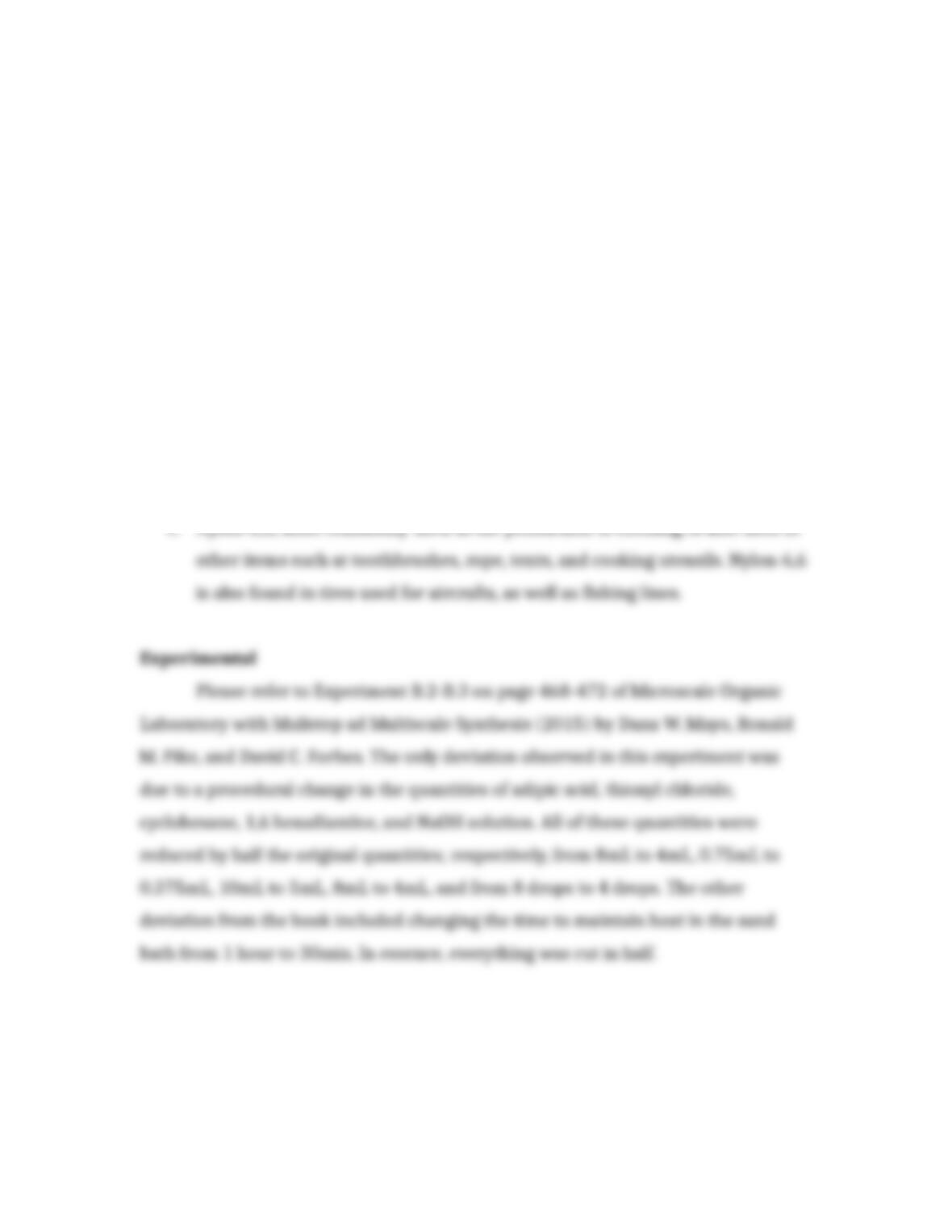 Synthesis Of Nylon 6 6 Lab Report