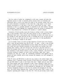 ECONOMICS OF SCALE