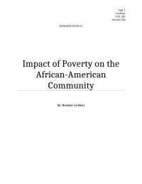 Impact of Poverty on the African-American Community