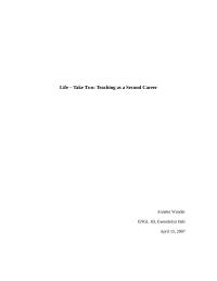 Life – Take Two: Teaching as a Second Career