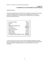 Chapter 05 Consolidation of Less-than-Wholly Owned Subsidiaries