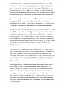 Positive Domino Effects Of Tourism