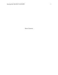 Bloom's taxonomy in healthcare