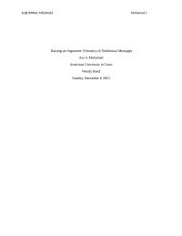 Raising an Argument: Ethicality of Subliminal Messages