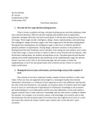 Fundamentals of MIS Final Essay Questions