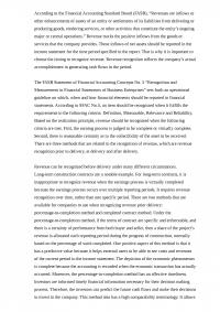 Revenue Recognition and the reporting for long-term contract