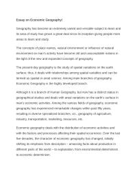 Essay on Economic Geography!