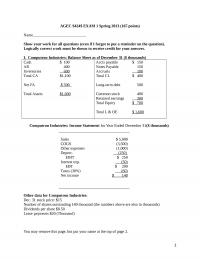 Finance AGEC 424 EXAM 1 Spring 2013