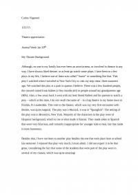 Theatre appreciation