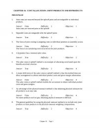CHAPTER 16: COST ALLOCATION: JOINT PRODUCTS AND BYPRODUCTS