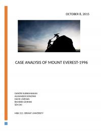Case Analysis of Mount everest-1996