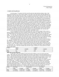 Gender and risk preference
