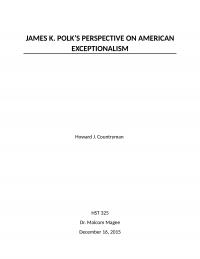 James K Polk's Perspective on American Exceptionalism
