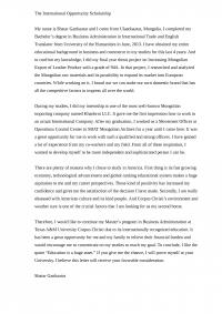 The International Opportunity Scholarship