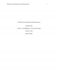 Oil Bust and Unemployment in Macroeconomics