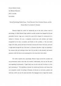 From Descartes' Error: Emotion, Reason, and the Human Brain