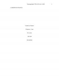 Careers in Finance