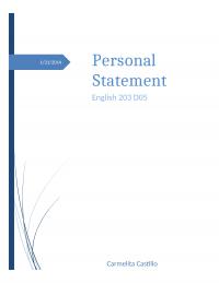 Personal Statement
