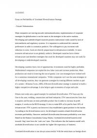 Diversification and unrelated diversification memo