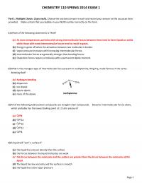 Chemistry 110 Exam
