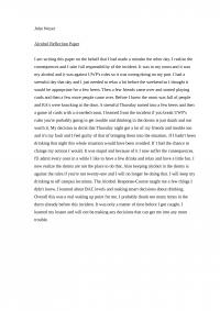 Alcohol Reflection Paper
