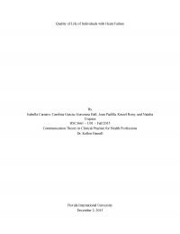 Quality Of Life Of Individuals With Heart Failure