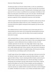 Democratic Debate Response Paper