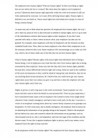 Do Employees Have Human Rights