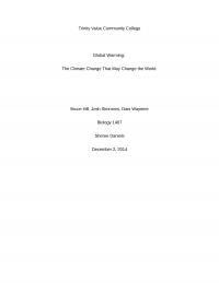 Global warming Trinity Value